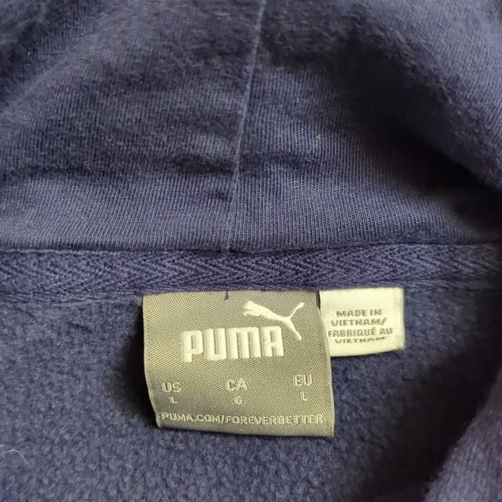 Puma Men's Midweight Modern Basics V2 Fleece Navy Blue Hoodie Size L Used $59.95 - Picture 6 of 8